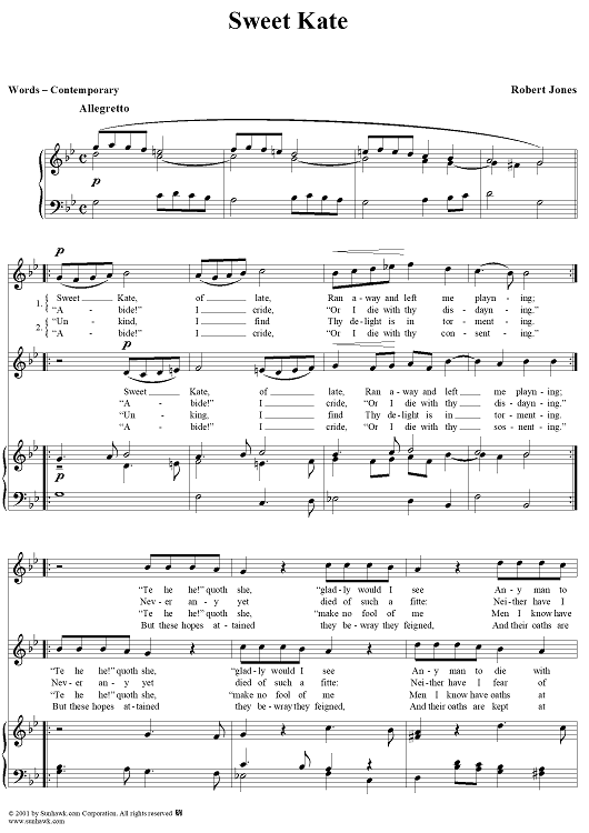 Sweet Kate (modern words)