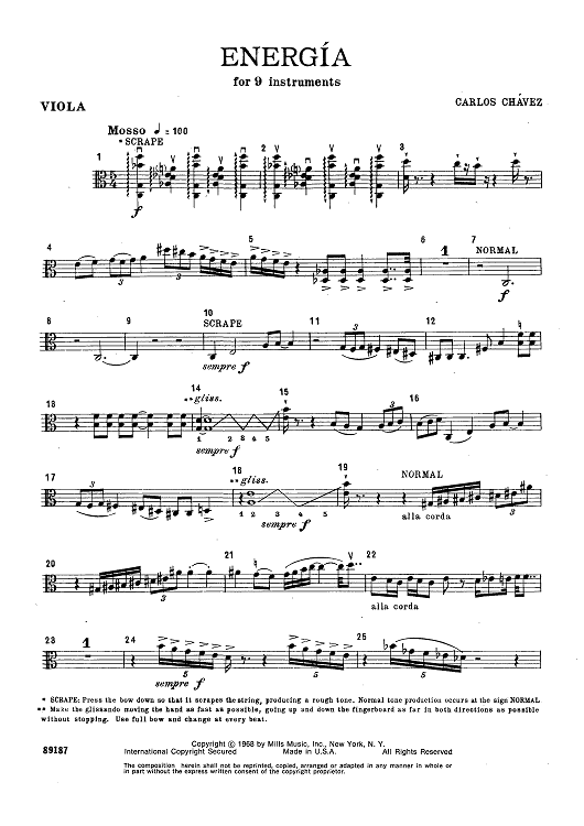 Energia - for Nine Instruments - Viola