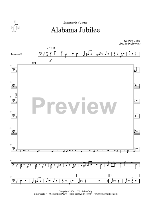 Alabama Jubilee - Trombone 2