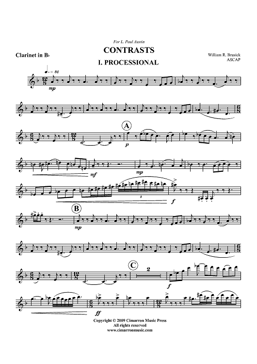 Contrasts - Clarinet in B-flat