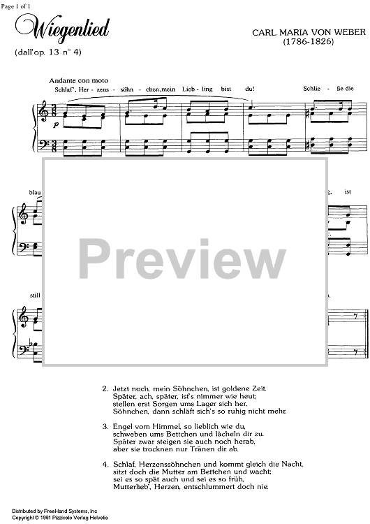 Wiegenlied from Op.13 No. 4
