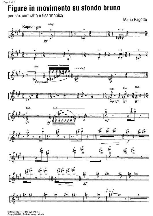 Figure in movimento, su sfondo bruno - E-flat Alto Saxophone