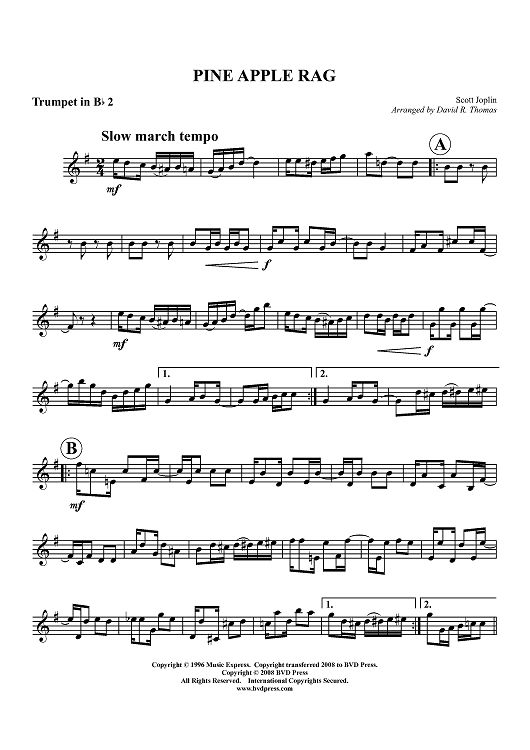 Pine Apple Rag - Trumpet 2