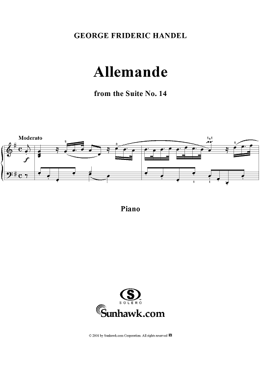 Allemande, from Suite No. 14