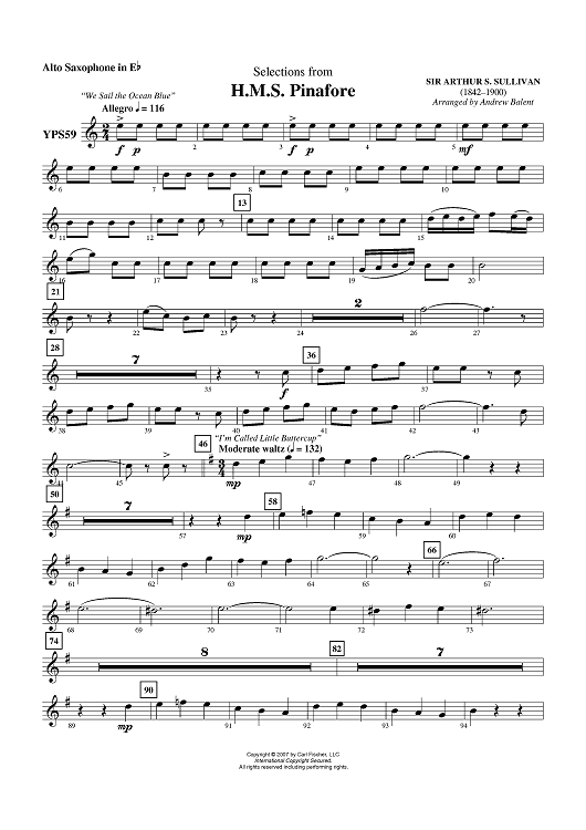 H.M.S. Pinafore - Alto Sax