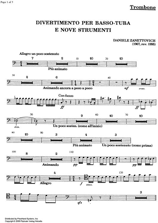 Divertimento - Tenor Trombone