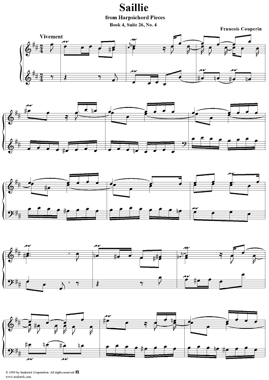 Harpsichord Pieces, Book 4, Suite 27, No.4:  Saillie
