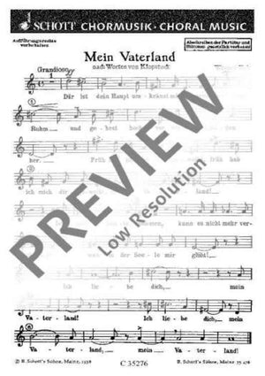 Mein Vaterland - Choral Score