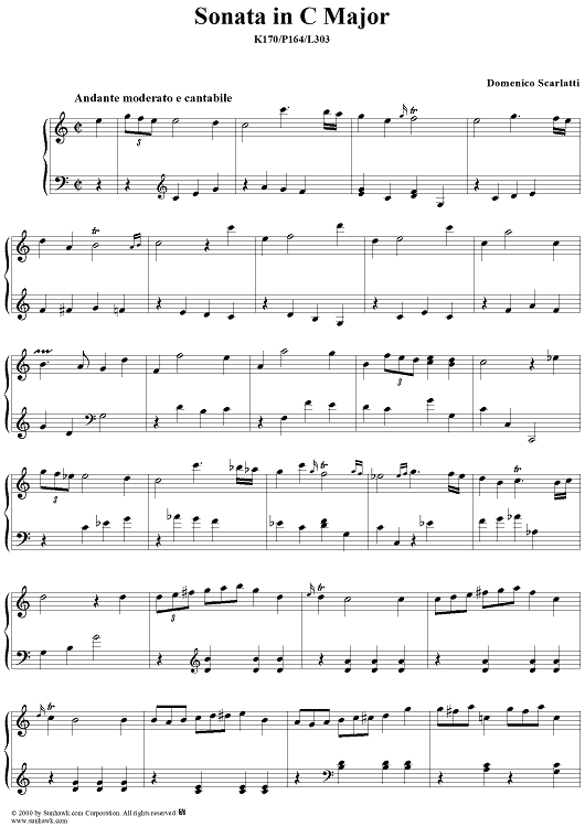 Sonata in C major - K170/P164/L303