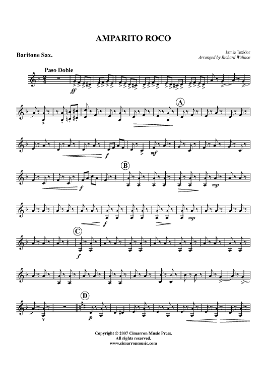 Amparito Roco - Baritone Saxophone