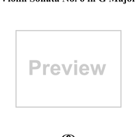 Violin Sonata No. 6 in G Major, K11 - Piano Score