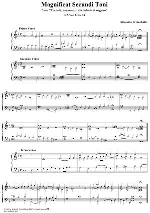 Magnificat Secundi Toni, No. 24 from "Toccate, canzone ... di cimbalo et organo", Vol. II