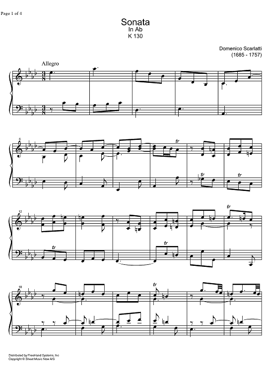 Sonata Ab Major K130