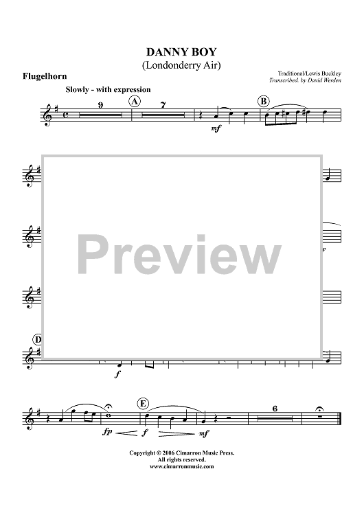 Danny Boy (Londonderry Air) - Flugelhorn