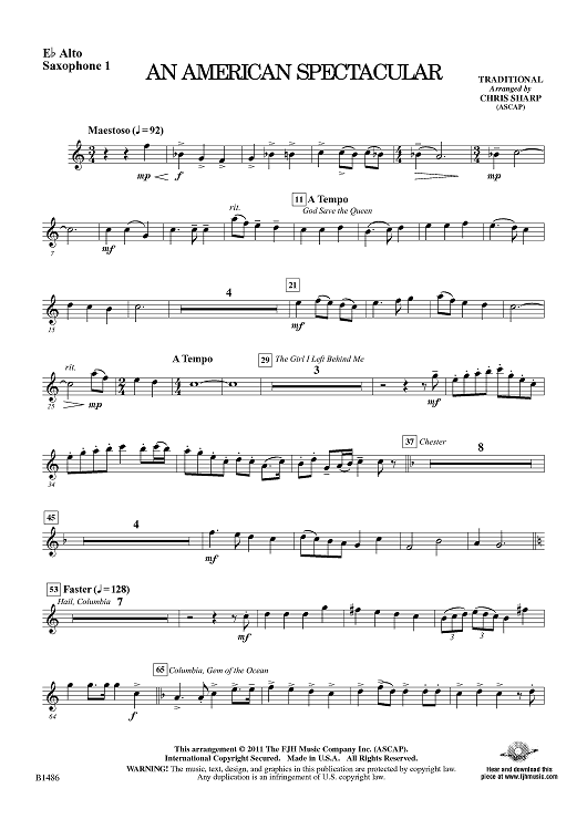 An American Spectacular - Eb Alto Sax 1