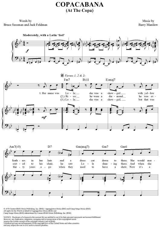 Copacabana (At the Copa)