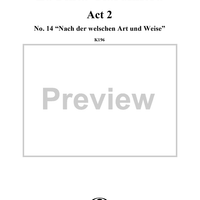 La Finta Giardiniera, Act 2, No. 14 "Nach der welschen Art und Weise" (Aria) - Full Score