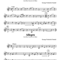 Sarabande & Allegro from Oboe Concerto in G Minor - Part 2 Clarinet in Bb