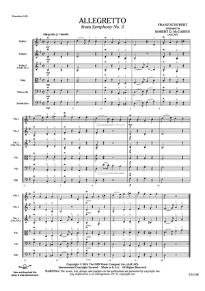 Allegretto from Symphony No. 3 - Score