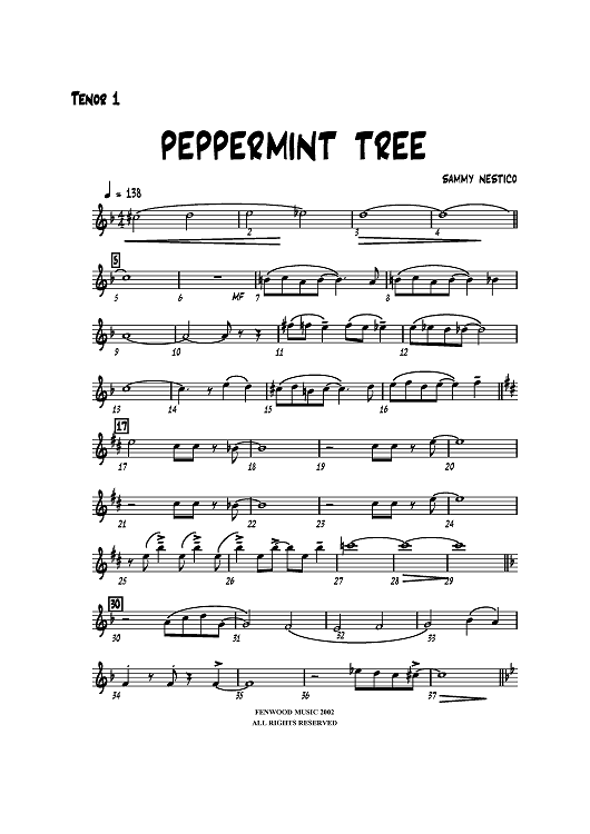 Peppermint Tree - Tenor Sax 1