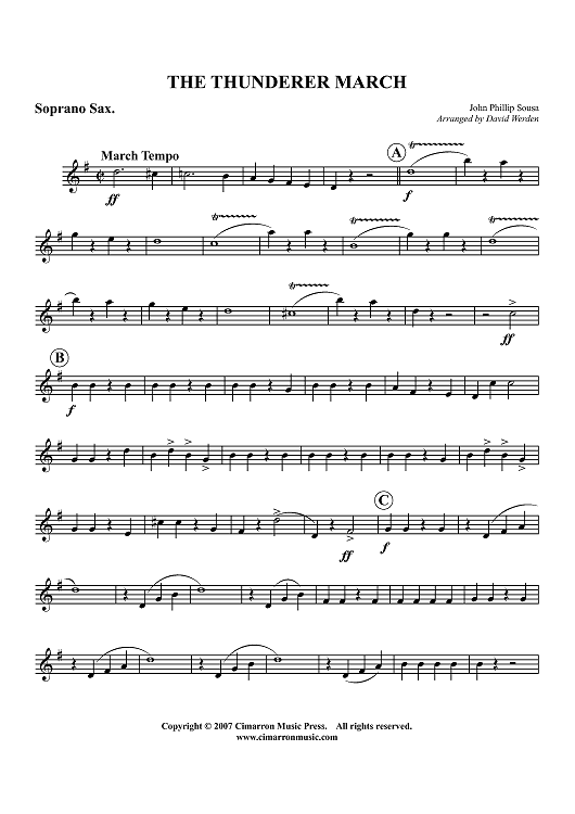 Thunderer March - Soprano Saxophone