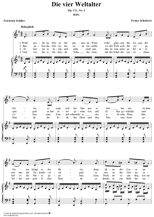Die vier Weltalter, Op. 111, No. 3, D391