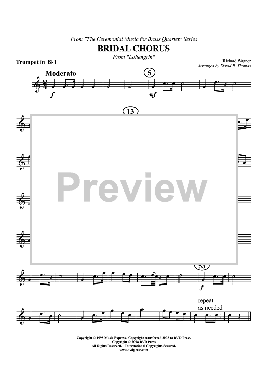Bridal Chorus - Trumpet 1