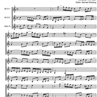 Three Part Sinfonia No.14 BWV 800 Bb Major - Score