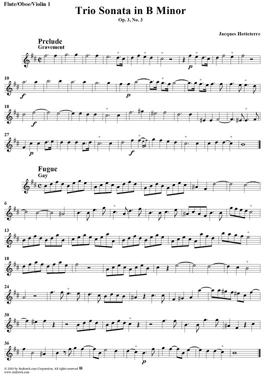 Trio Sonata in B Minor, Op. 3 No. 3 - Flute/Oboe/Violin 1