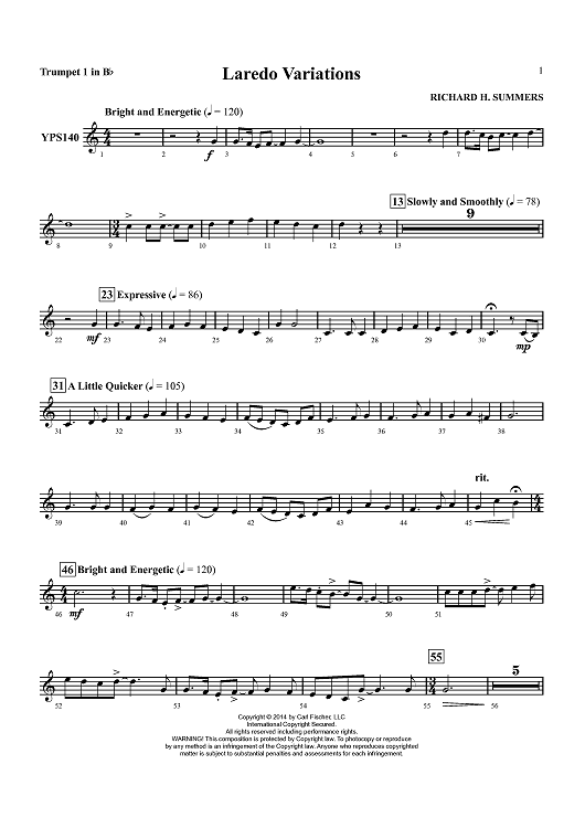 Laredo Variations - Trumpet 1 in Bb