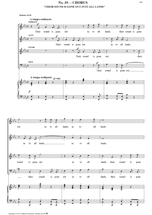 Messiah, no. 39: Their sound is gone out into all lands - Piano Score