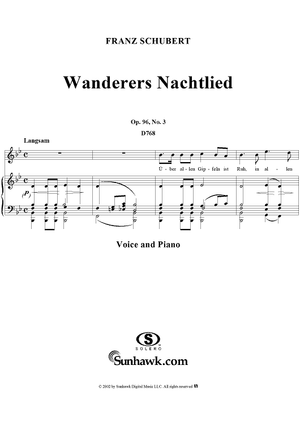 Wanders Nachtlied, Op.96 No.3, D768