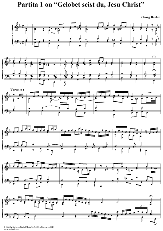 Partita on "Gelobet seist du, Jesu Christ" - 1