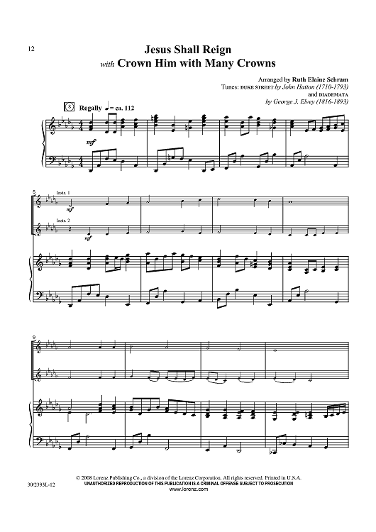 Jesus Shall Reign / Crown Him with Many Crowns