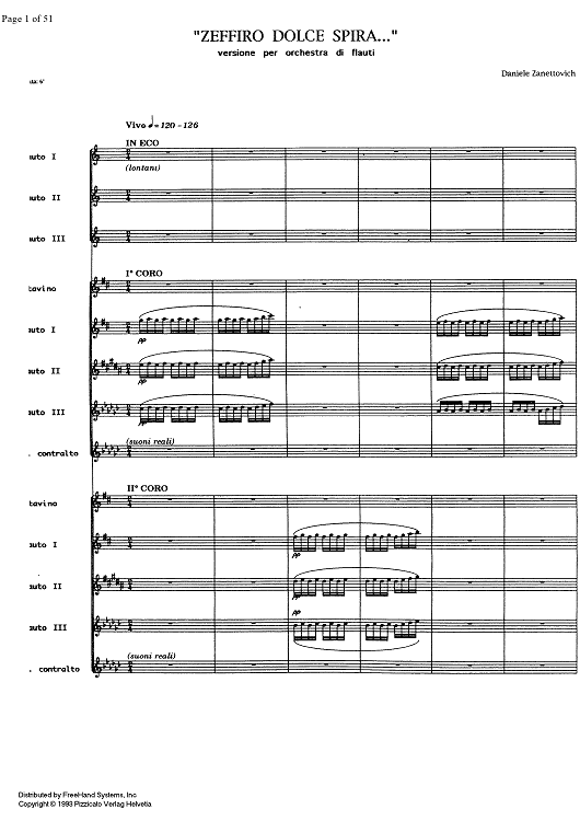 Zeffiro Dolce Spira [score]