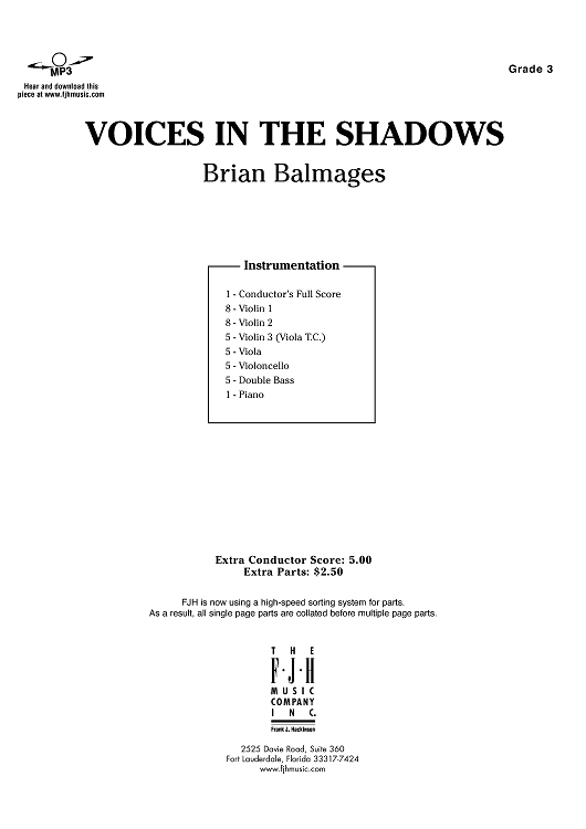 Voices in the Shadows - Score Cover
