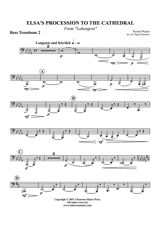 Elsa's Procession to the Cathedral from "Lohengrin" - Bass Trombone 2