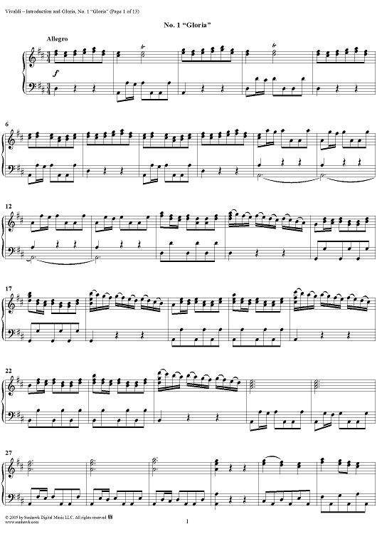 Introduction and Gloria, RV639: No. 1, Gloria