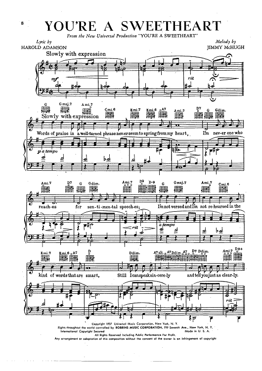 You're  A Sweetheart