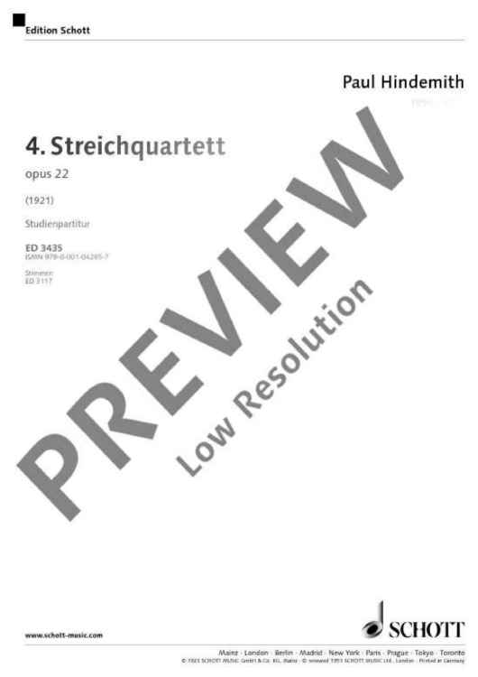 4th String Quartet - Full Score