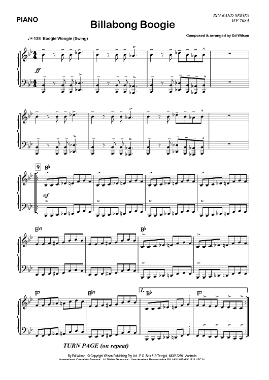 Billabong Boogie - Piano