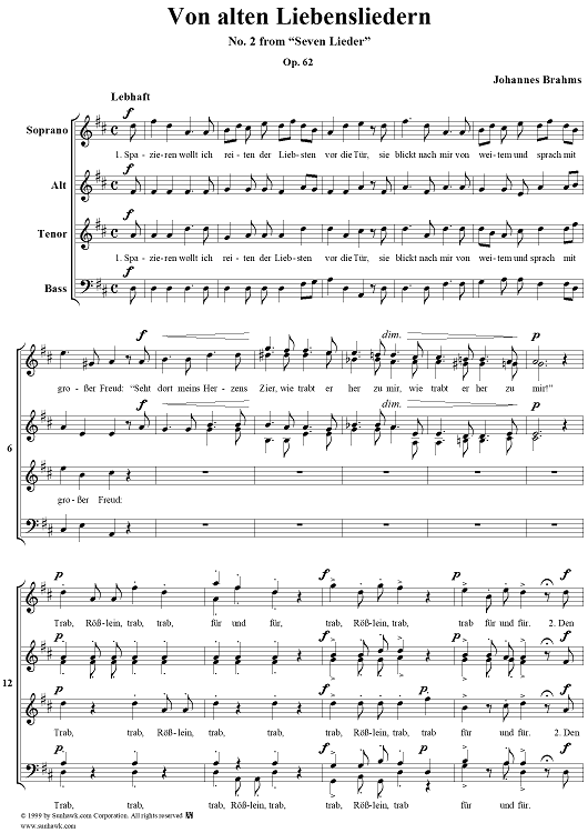 Von alten Liebensliedern - No. 2 from "Seven Lieder" op. 62