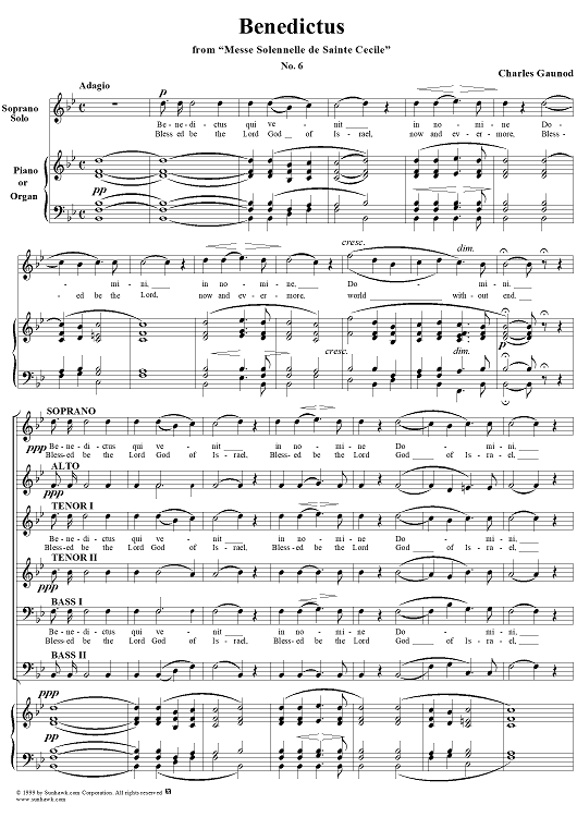 Benedictus, No. 6 from "Messe Solennelle de Sainte Cécile"