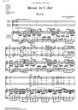 Mass in C Major - Score