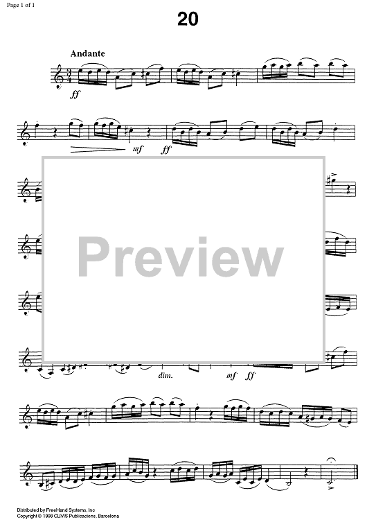 Studies for clarinet, Vol. 2 No.20 - Clarinet