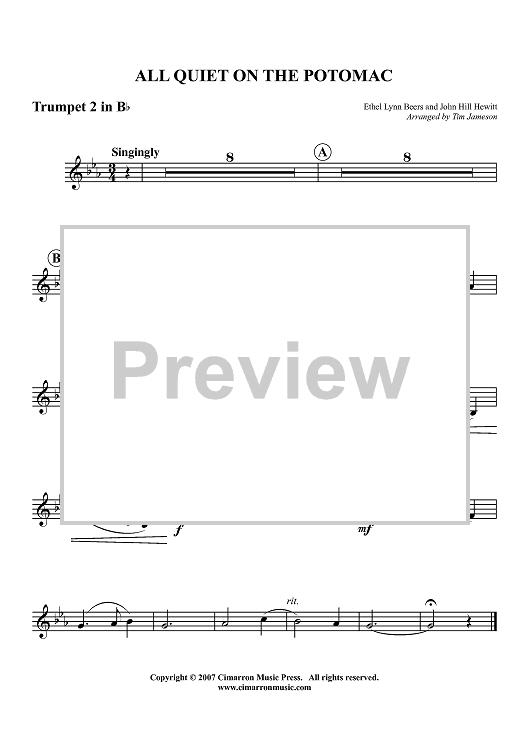 All Quiet on the Potomac - Trumpet 2 in Bb