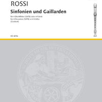Sinfonias and Galliards - Performance Score