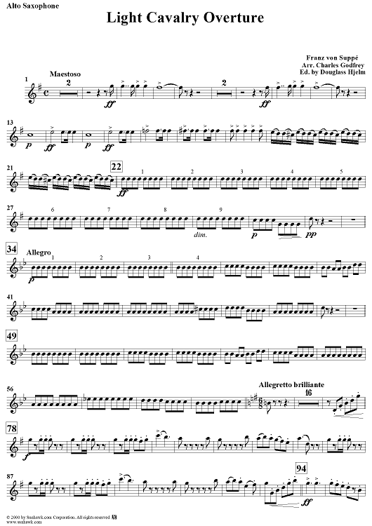 Light Cavalry Overture - Alto Saxophone
