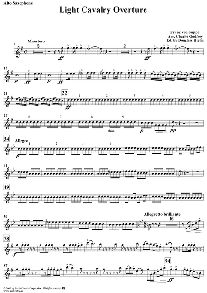 Pantera,VulgarDisplayOfpower,bandscore楽譜 Light Cavalry Overture - Alto Saxophone