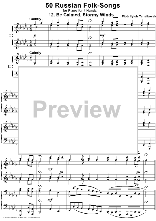 50 Russian Folk-Songs. No. 12. Be Calmed, Stormy Winds